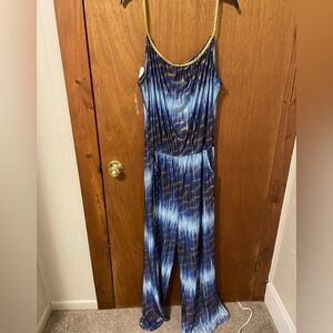 Blue and Gold Women's Jumpsuit